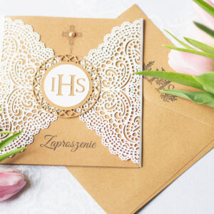 zaproszenia komunijne, zaz manufaktura pietraszki, komunia, zakład aktywności zawodowej,