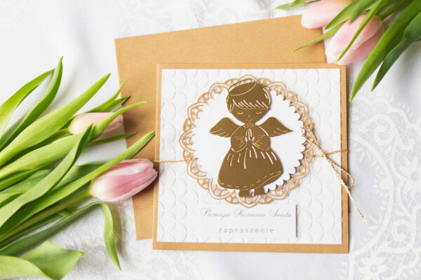 zaproszenia komunijne, zaz manufaktura pietraszki, komunia, zakład aktywności zawodowej,