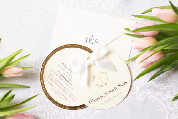 zaproszenia komunijne, zaz manufaktura pietraszki, komunia, zakład aktywności zawodowej,