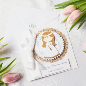 zaproszenia komunijne, zaz manufaktura pietraszki, komunia, zakład aktywności zawodowej,