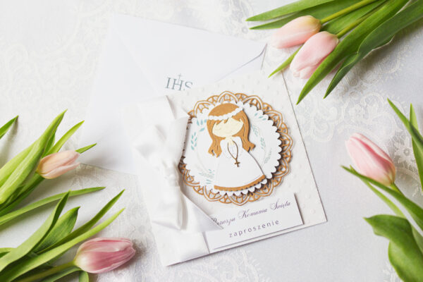 zaproszenia komunijne, zaz manufaktura pietraszki, komunia, zakład aktywności zawodowej,