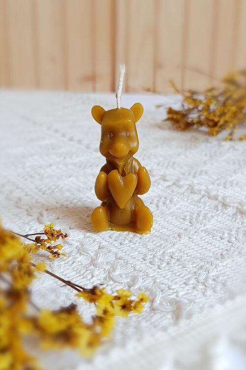 Świeca z naturalnego wosku pszczelego Miś