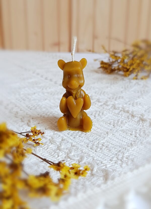 Świeca z naturalnego wosku pszczelego Miś