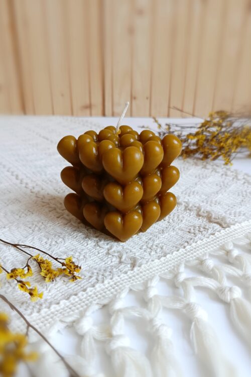 Świeca z naturalnego wosku pszczelego Miłość