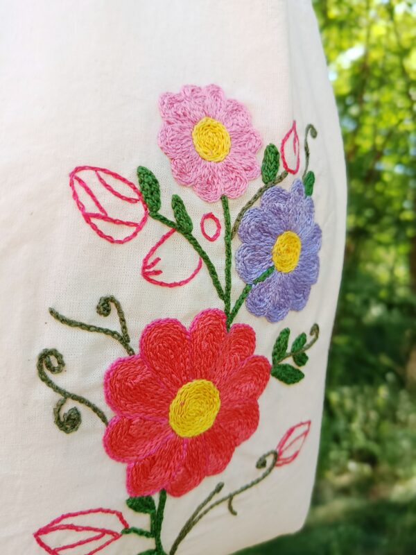 IMG_20250723_143233 Torba bawełniana ręcznie haftowana Kwiaty