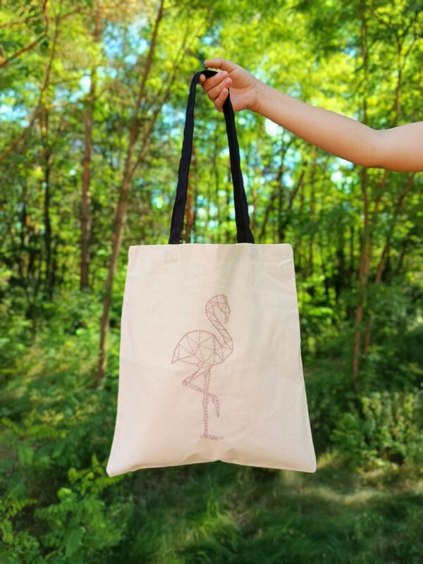 Torba bawełniana ręcznie haftowana Flaming