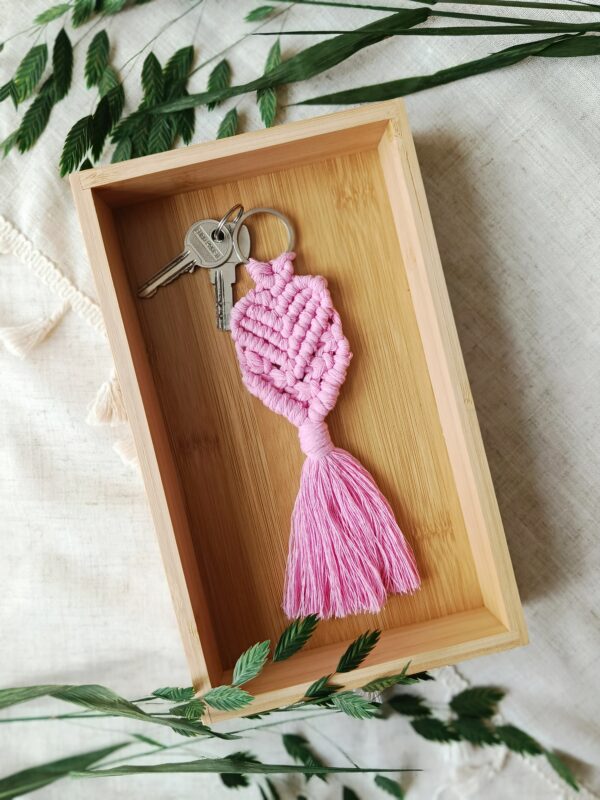 Makramowy brelok ręcznie robiony - Serce