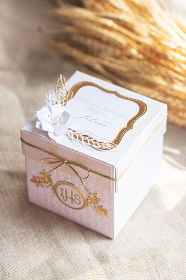 ex_zloty Exploding Box - Pamiątka Pierwszej Komunii Świętej - Złoty