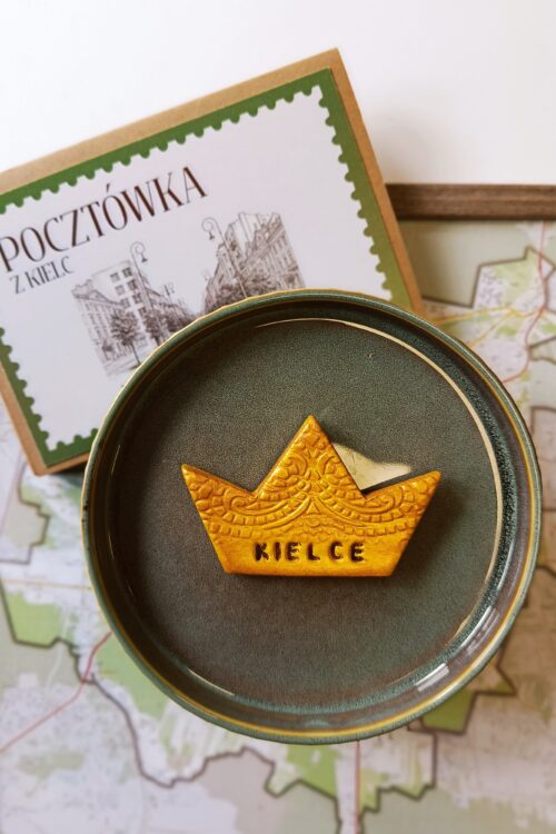 Magnes ręcznie robiony - Pamiątka z Kielc - Korona