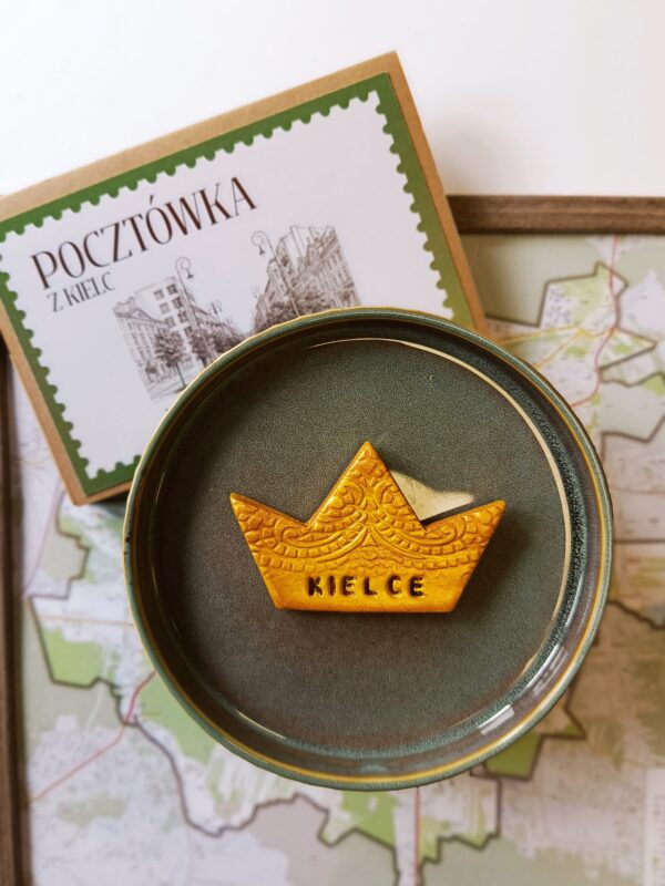 Magnes ręcznie robiony - Pamiątka z Kielc - Korona