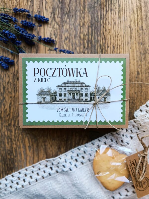 Pocztówka z Kielc z Pietraszkowymi Ciasteczkami - Dom św. Jana Pawła II