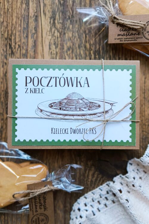 Pocztówka z Kielc z Pietraszkowymi Ciasteczkami - Dworzec PKS