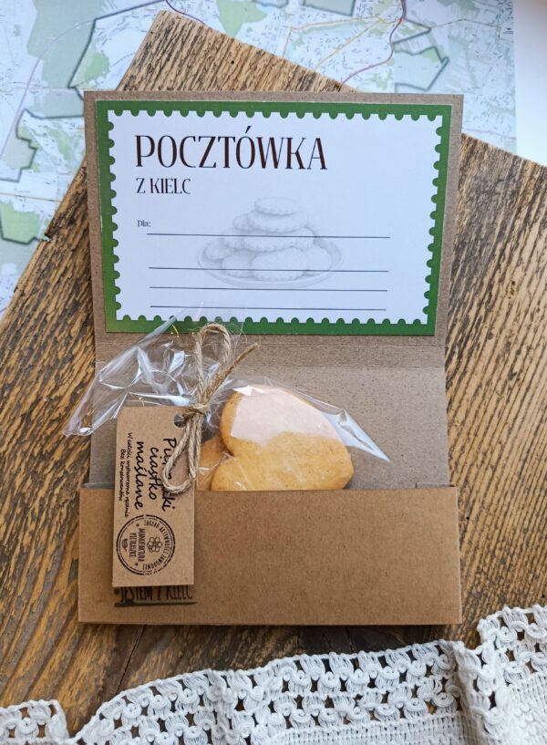 Pocztówka z Kielc z Pietraszkowymi Ciasteczkami - Manufaktura Pietraszki
